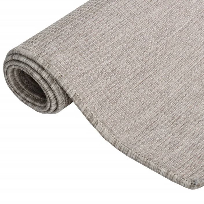 Tapis à tissage plat d'extérieur 120x170 cm Taupe - Photo n°3