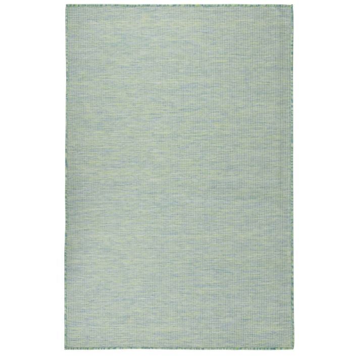 Tapis à tissage plat d'extérieur 120x170 cm Turquoise - Photo n°1