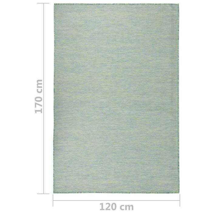 Tapis à tissage plat d'extérieur 120x170 cm Turquoise - Photo n°6