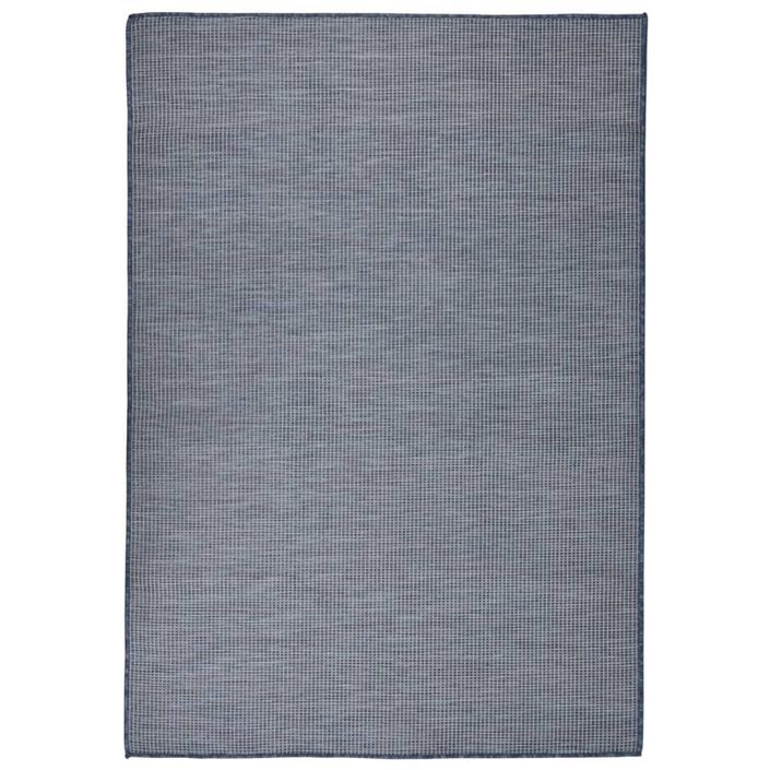 Tapis à tissage plat d'extérieur 140x200 cm Bleu - Photo n°1