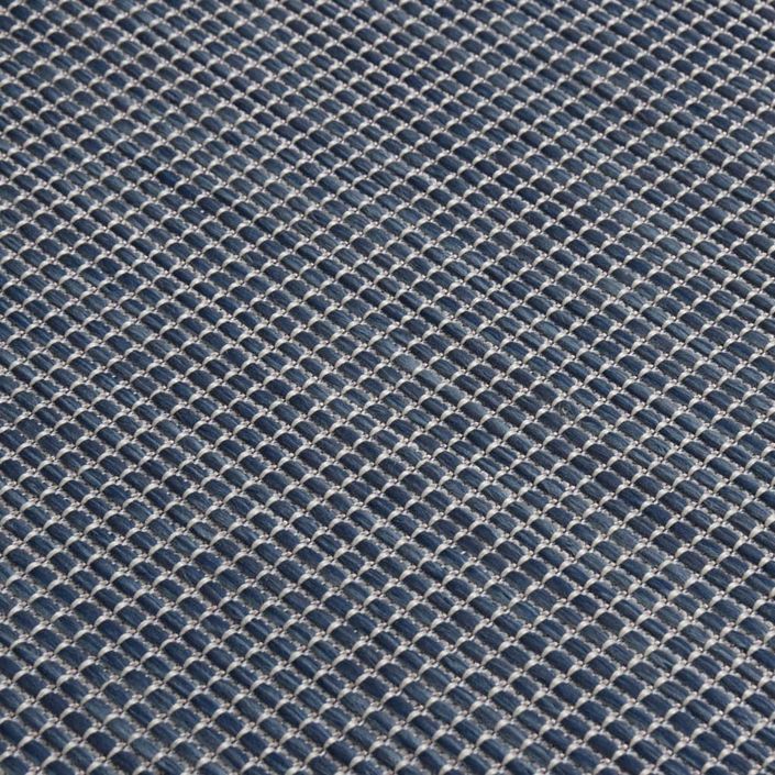 Tapis à tissage plat d'extérieur 140x200 cm Bleu - Photo n°5