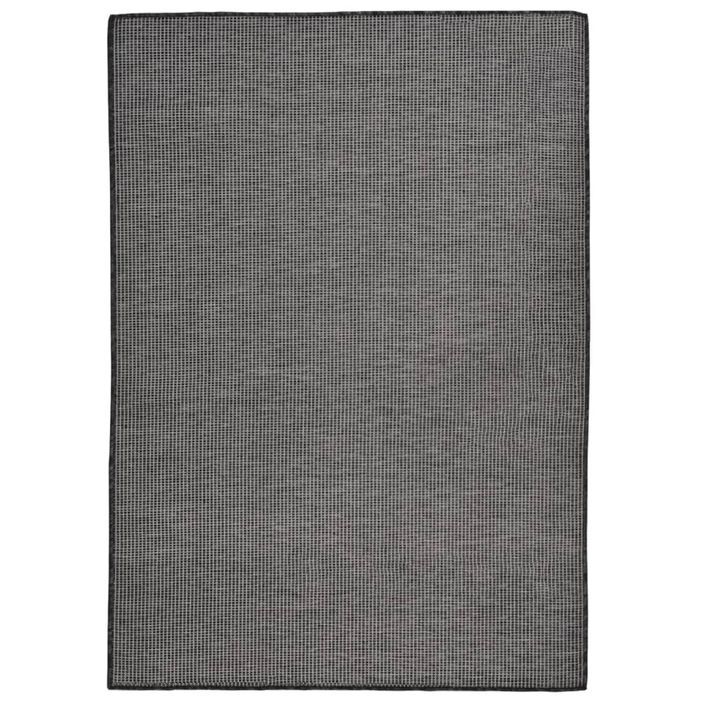 Tapis à tissage plat d'extérieur 140x200 cm Gris - Photo n°1