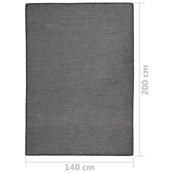 Tapis à tissage plat d'extérieur 140x200 cm Gris - Photo n°6