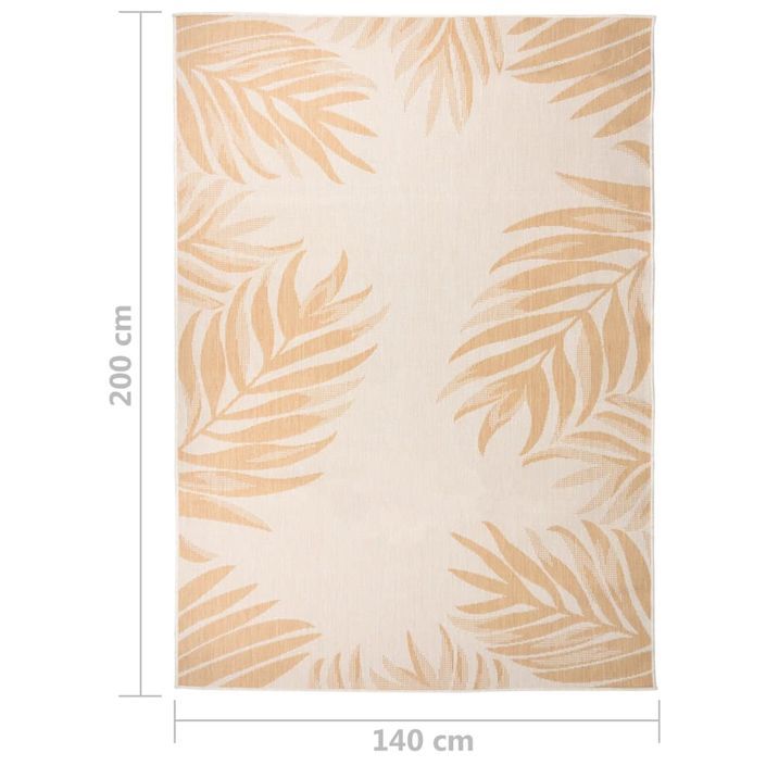 Tapis à tissage plat d'extérieur 140x200 cm Motif de feuille - Photo n°6