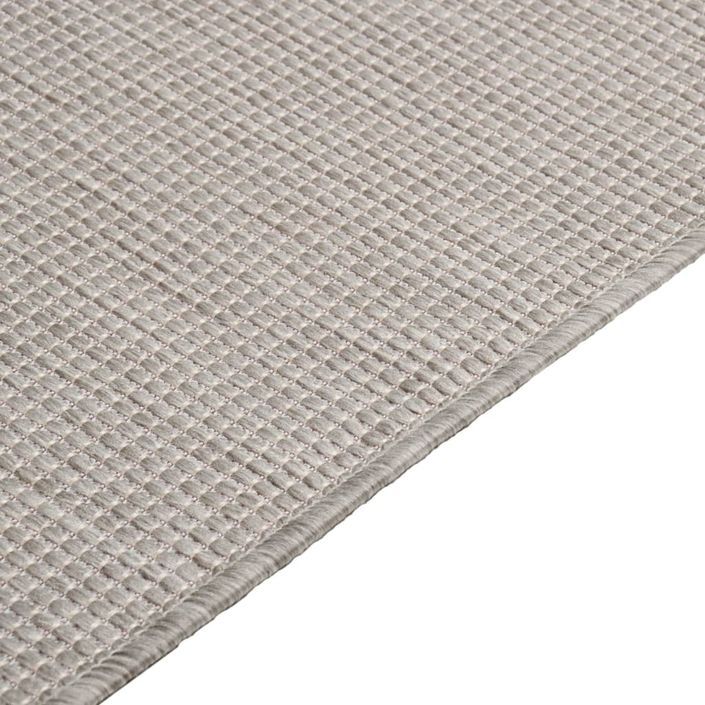 Tapis à tissage plat d'extérieur 140x200 cm Taupe - Photo n°4