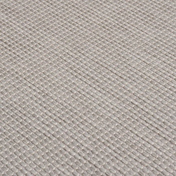 Tapis à tissage plat d'extérieur 140x200 cm Taupe - Photo n°5