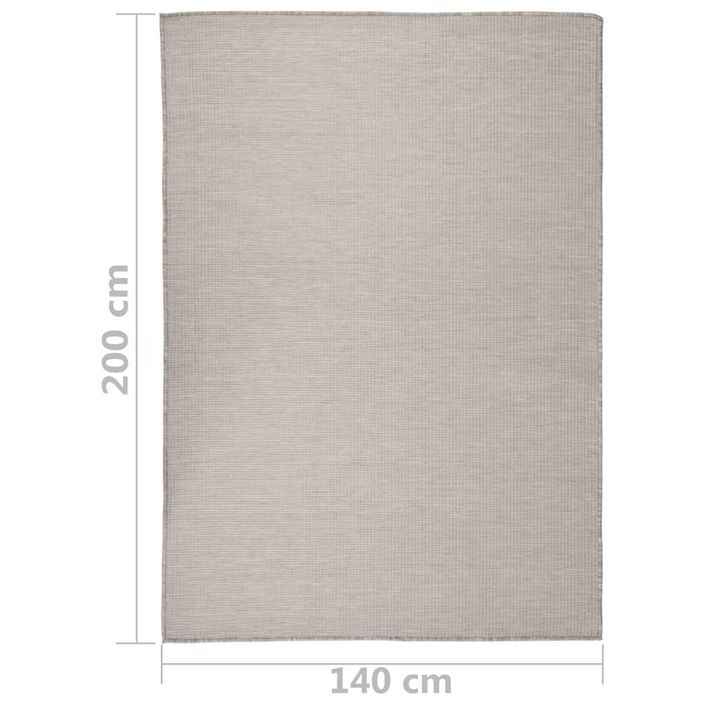 Tapis à tissage plat d'extérieur 140x200 cm Taupe - Photo n°6