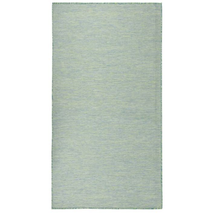 Tapis à tissage plat d'extérieur 140x200 cm Turquoise - Photo n°1