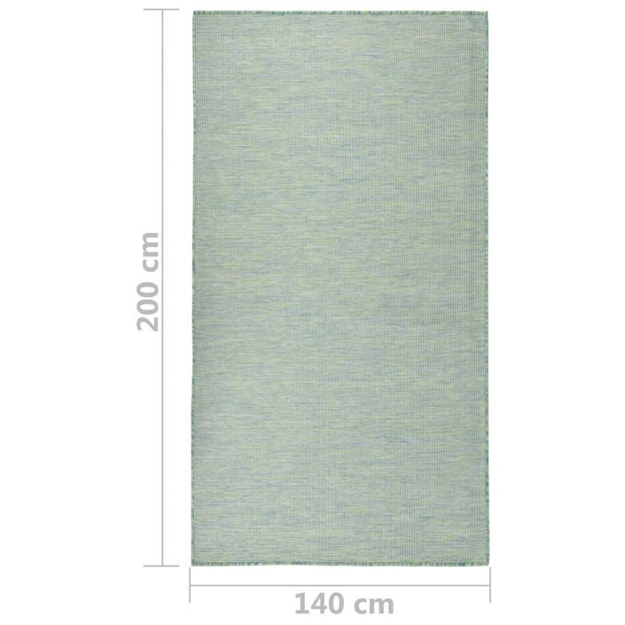 Tapis à tissage plat d'extérieur 140x200 cm Turquoise - Photo n°6