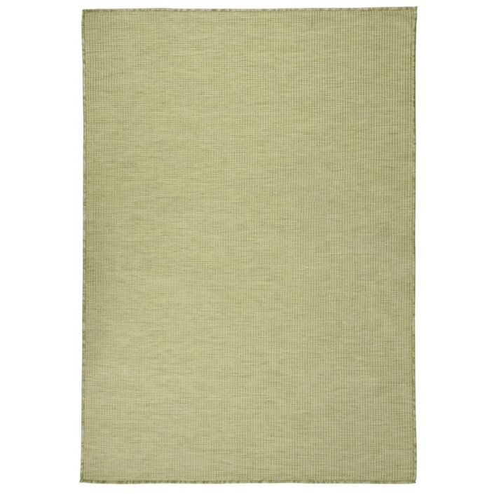 Tapis à tissage plat d'extérieur 140x200 cm Vert - Photo n°1