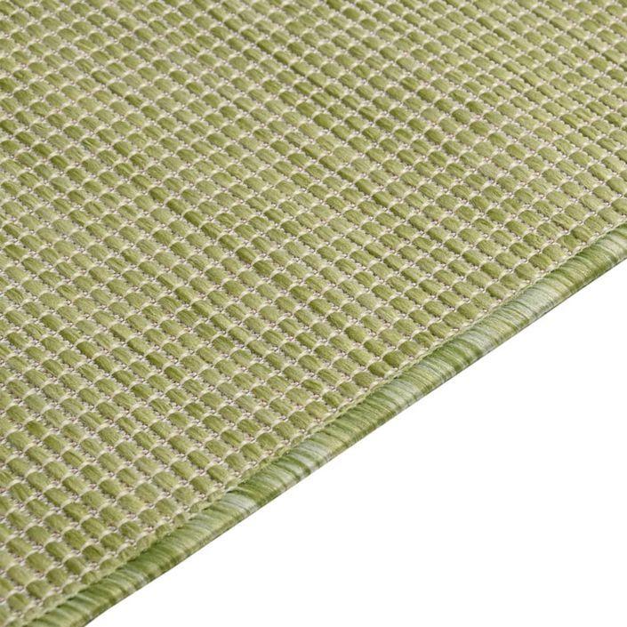 Tapis à tissage plat d'extérieur 140x200 cm Vert - Photo n°4