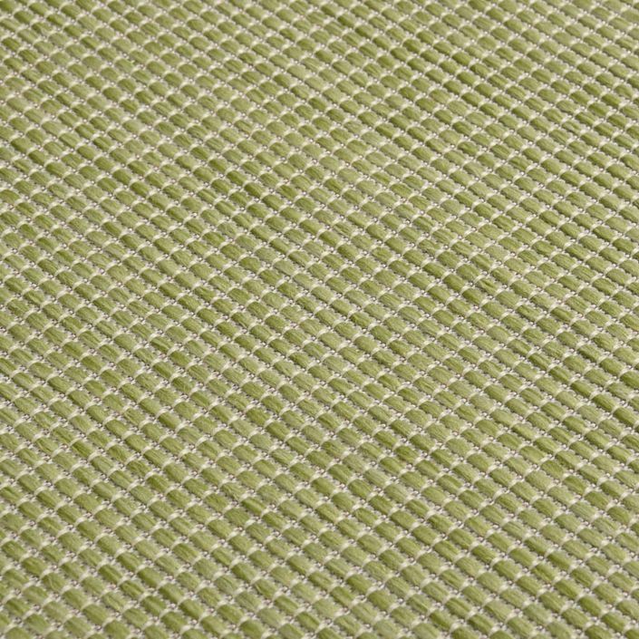 Tapis à tissage plat d'extérieur 140x200 cm Vert - Photo n°5