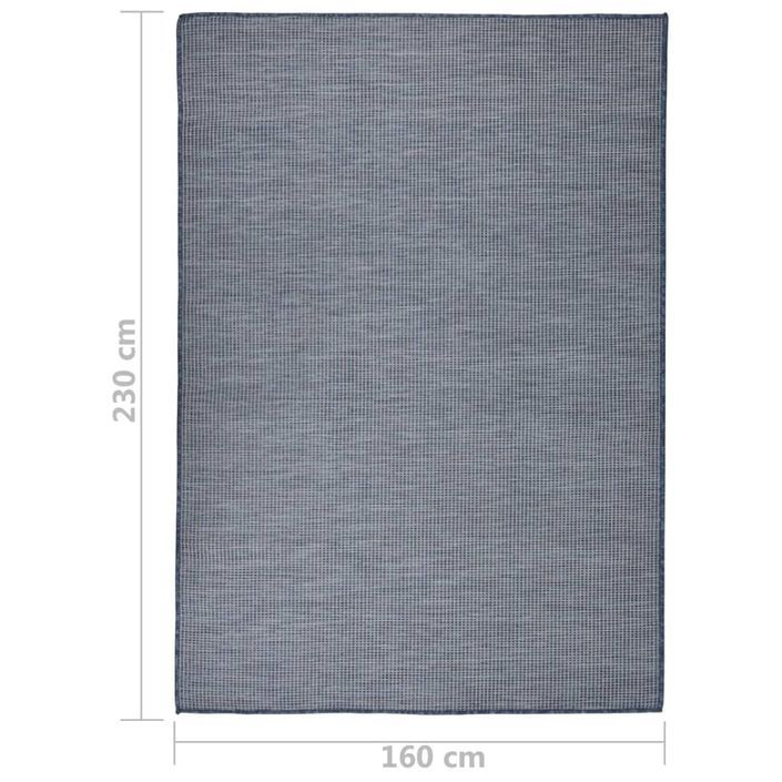 Tapis à tissage plat d'extérieur 160x230 cm Bleu - Photo n°6