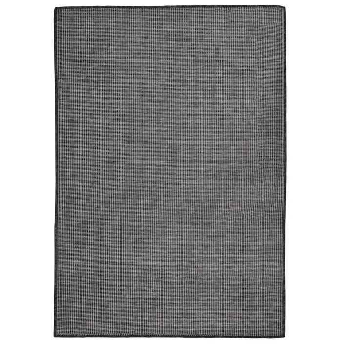 Tapis à tissage plat d'extérieur 160x230 cm Gris - Photo n°1