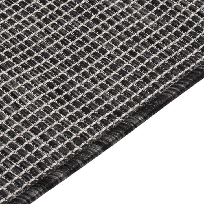 Tapis à tissage plat d'extérieur 160x230 cm Gris - Photo n°4