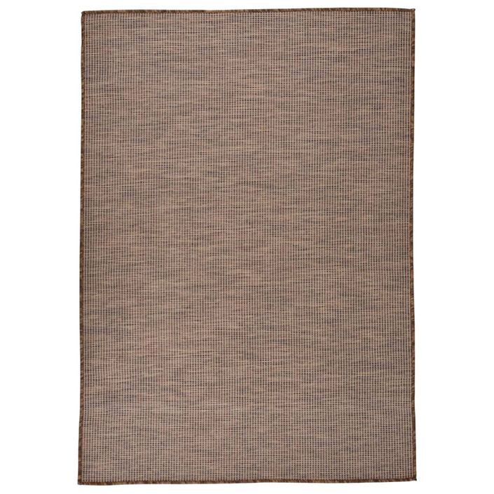 Tapis à tissage plat d'extérieur 160x230 cm Marron - Photo n°1