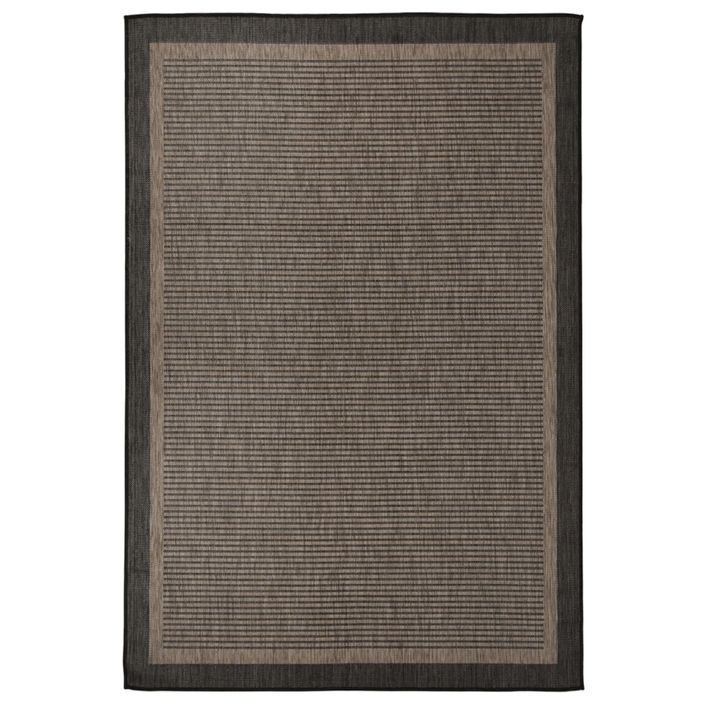 Tapis à tissage plat d'extérieur 160x230 cm Marron foncé - Photo n°1