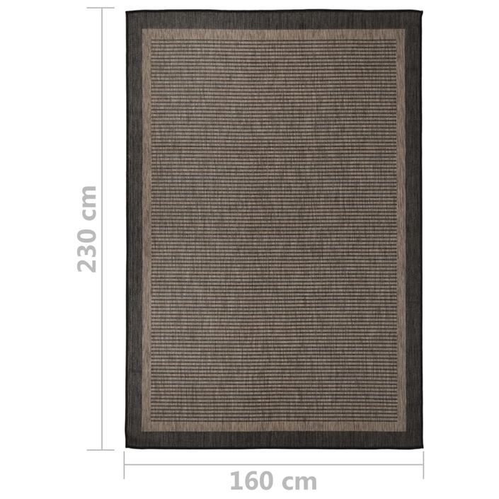 Tapis à tissage plat d'extérieur 160x230 cm Marron foncé - Photo n°6