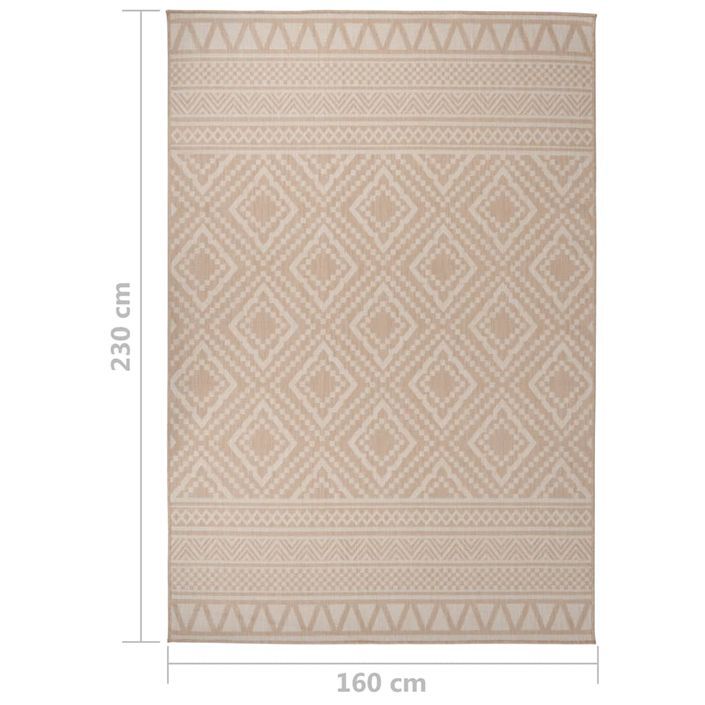 Tapis à tissage plat d'extérieur 160x230 cm Rayures brunes - Photo n°6