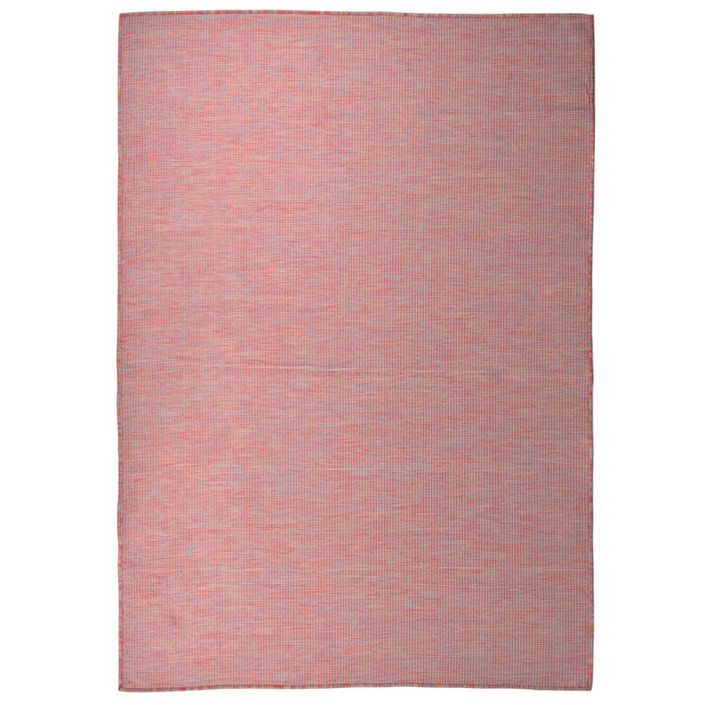 Tapis à tissage plat d'extérieur 160x230 cm Rouge - Photo n°1