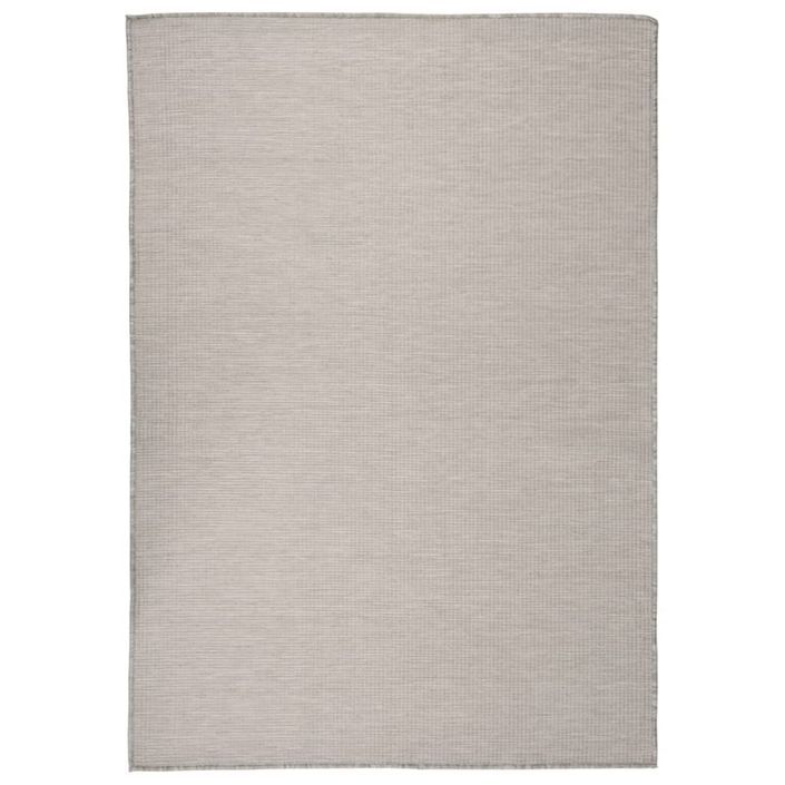 Tapis à tissage plat d'extérieur 160x230 cm Taupe - Photo n°1