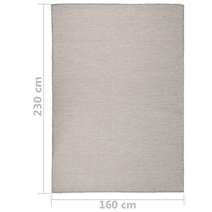 Tapis à tissage plat d'extérieur 160x230 cm Taupe - Photo n°6