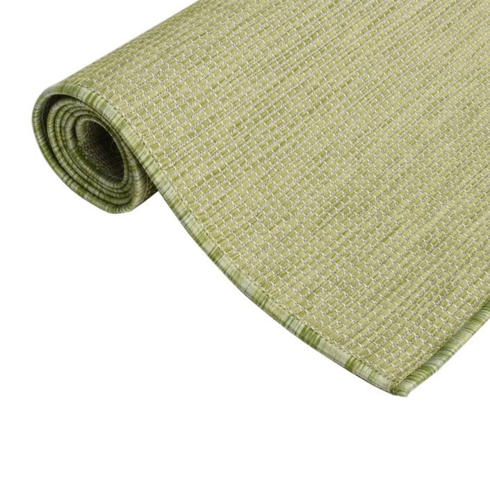 Tapis à tissage plat d'extérieur 160x230 cm Vert - Photo n°3