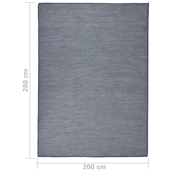 Tapis à tissage plat d'extérieur 200x280 cm Bleu - Photo n°6