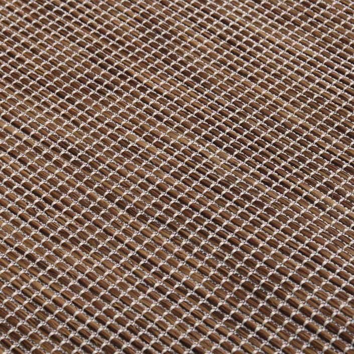 Tapis à tissage plat d'extérieur 200x280 cm Marron - Photo n°5