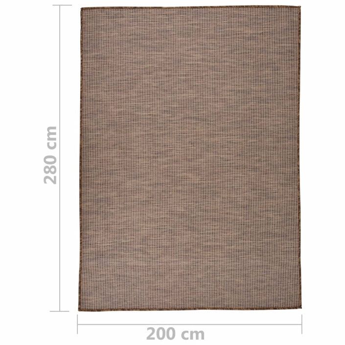 Tapis à tissage plat d'extérieur 200x280 cm Marron - Photo n°6