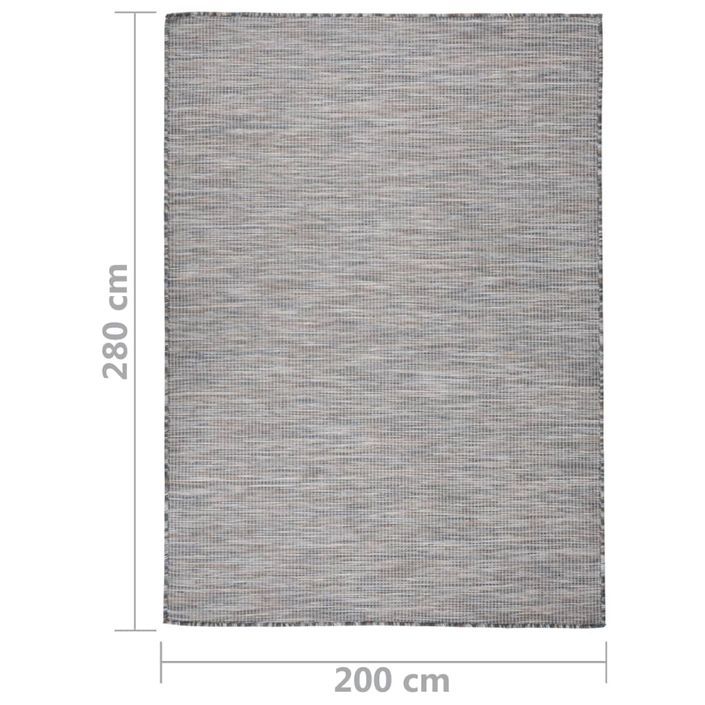 Tapis à tissage plat d'extérieur 200x280 cm Marron et noir - Photo n°6