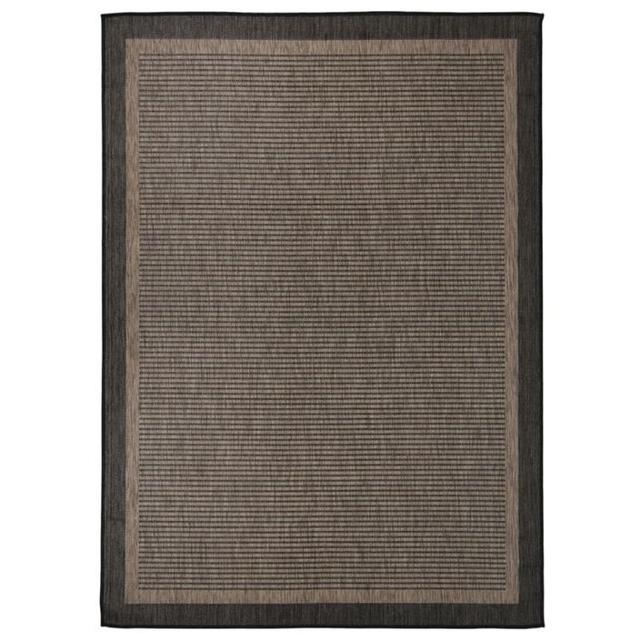 Tapis à tissage plat d'extérieur 200x280 cm Marron foncé - Photo n°1