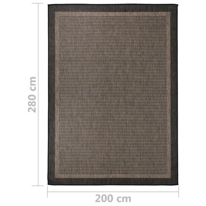 Tapis à tissage plat d'extérieur 200x280 cm Marron foncé - Photo n°6