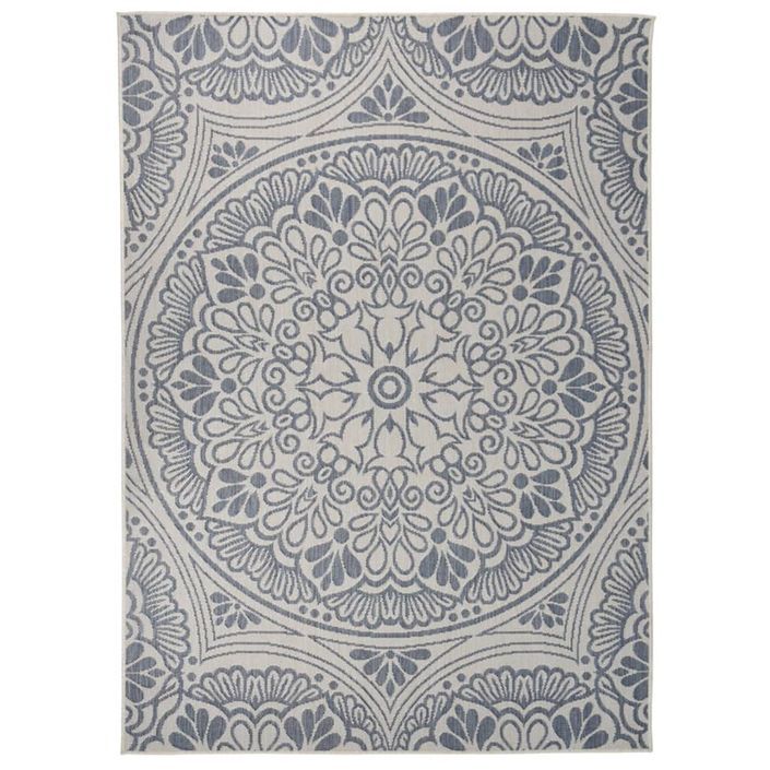 Tapis à tissage plat d'extérieur 200x280 cm Motif bleu - Photo n°1