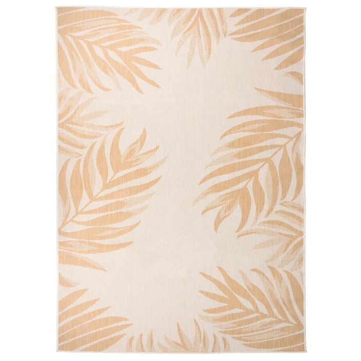 Tapis à tissage plat d'extérieur 200x280 cm Motif de feuille - Photo n°1