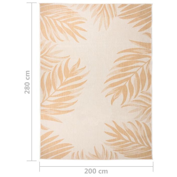 Tapis à tissage plat d'extérieur 200x280 cm Motif de feuille - Photo n°6