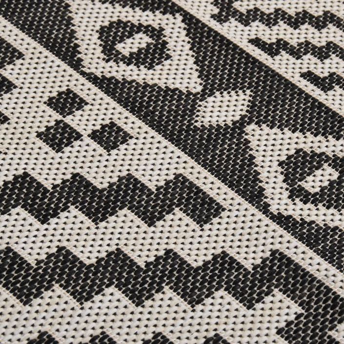 Tapis à tissage plat d'extérieur 200x280 cm Rayures noires - Photo n°5