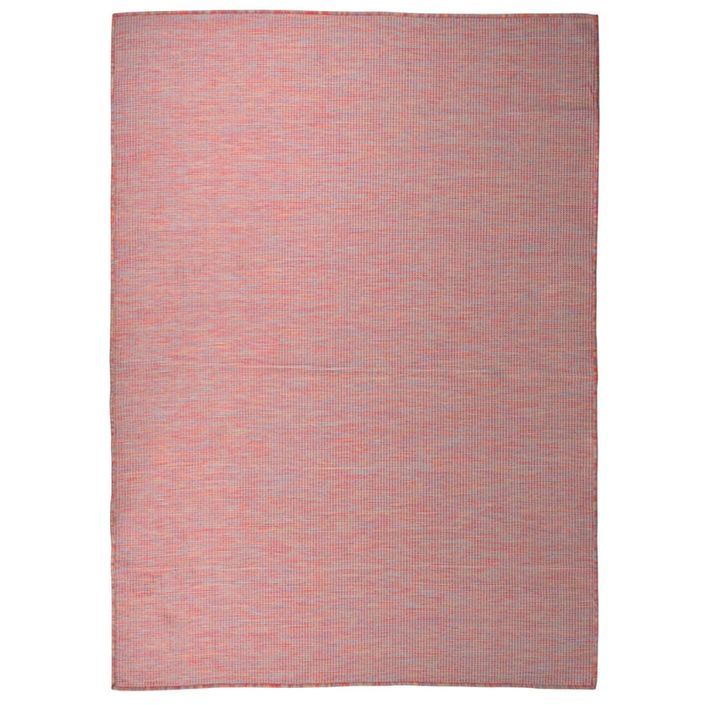 Tapis à tissage plat d'extérieur 200x280 cm Rouge - Photo n°1