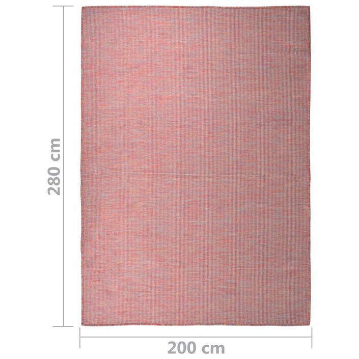 Tapis à tissage plat d'extérieur 200x280 cm Rouge - Photo n°6