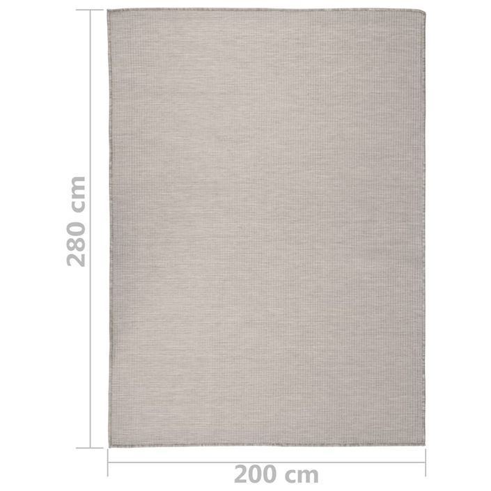 Tapis à tissage plat d'extérieur 200x280 cm Taupe - Photo n°6