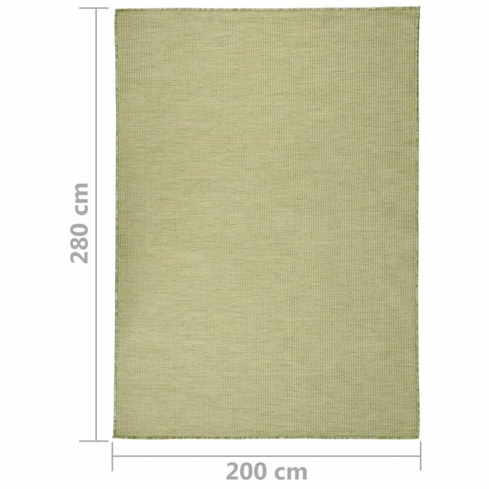 Tapis à tissage plat d'extérieur 200x280 cm Vert - Photo n°6