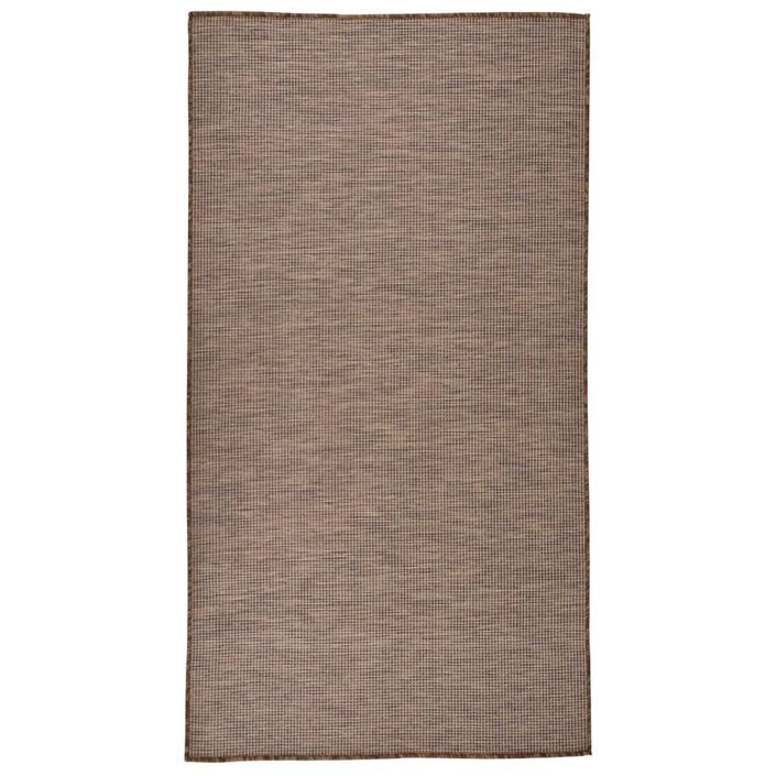 Tapis à tissage plat d'extérieur 80x150 cm Marron - Photo n°1