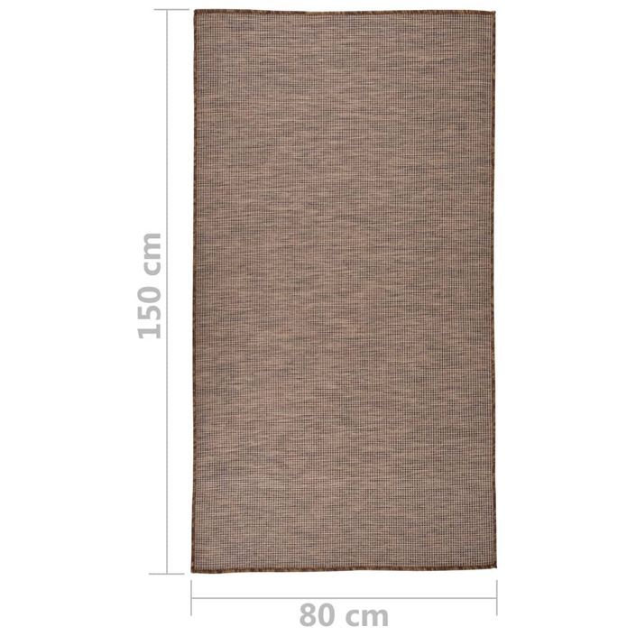 Tapis à tissage plat d'extérieur 80x150 cm Marron - Photo n°6