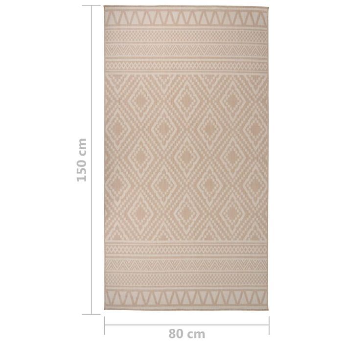 Tapis à tissage plat d'extérieur 80x150 cm Rayures brunes - Photo n°6