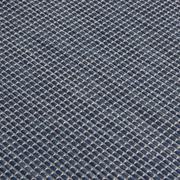 Tapis à tissage plat d'extérieur 80x250 cm Bleu - Photo n°5