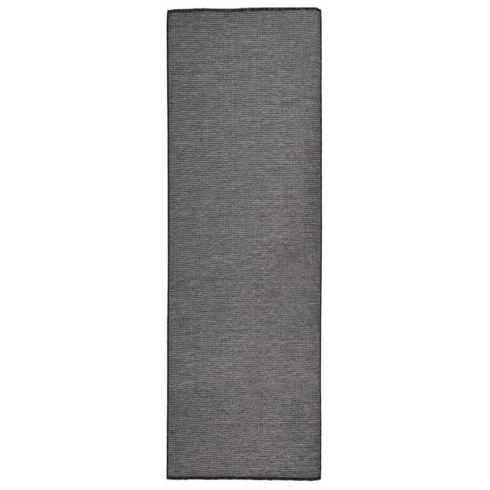 Tapis à tissage plat d'extérieur 80x250 cm Gris - Photo n°1