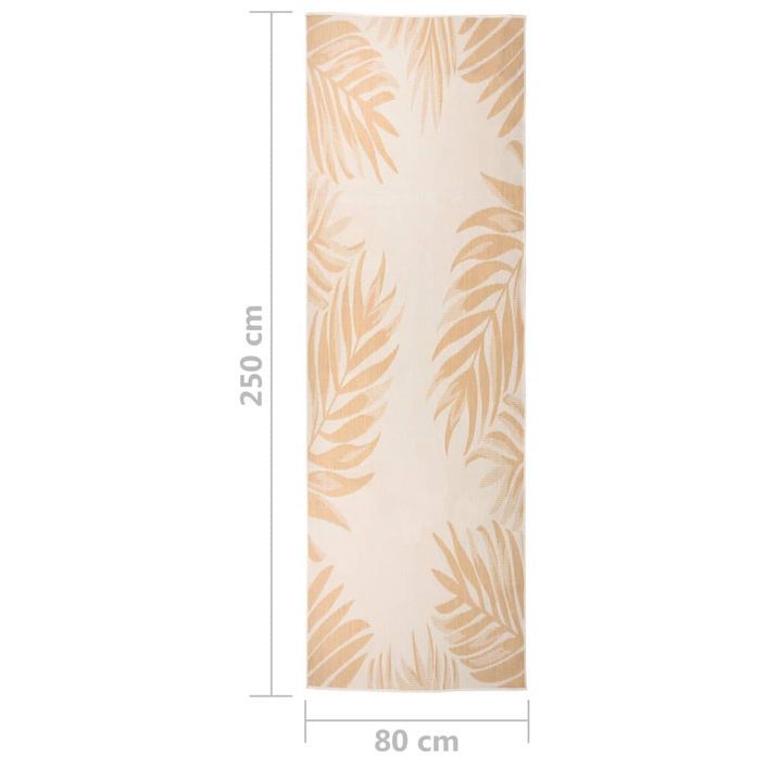 Tapis à tissage plat d'extérieur 80x250 cm Motif de feuille - Photo n°6