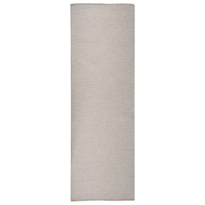 Tapis à tissage plat d'extérieur 80x250 cm Taupe - Photo n°1