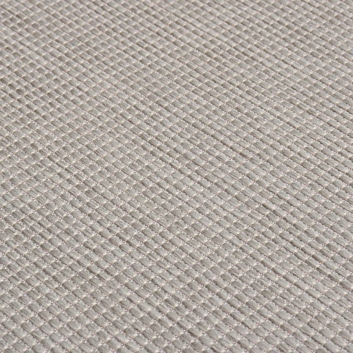 Tapis à tissage plat d'extérieur 80x250 cm Taupe - Photo n°5