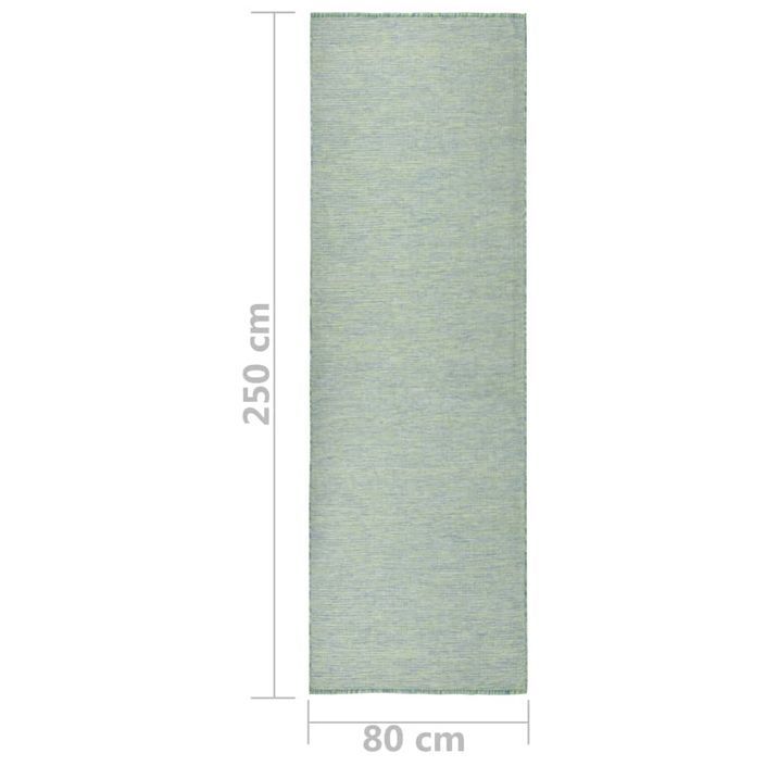 Tapis à tissage plat d'extérieur 80x250 cm Turquoise - Photo n°6